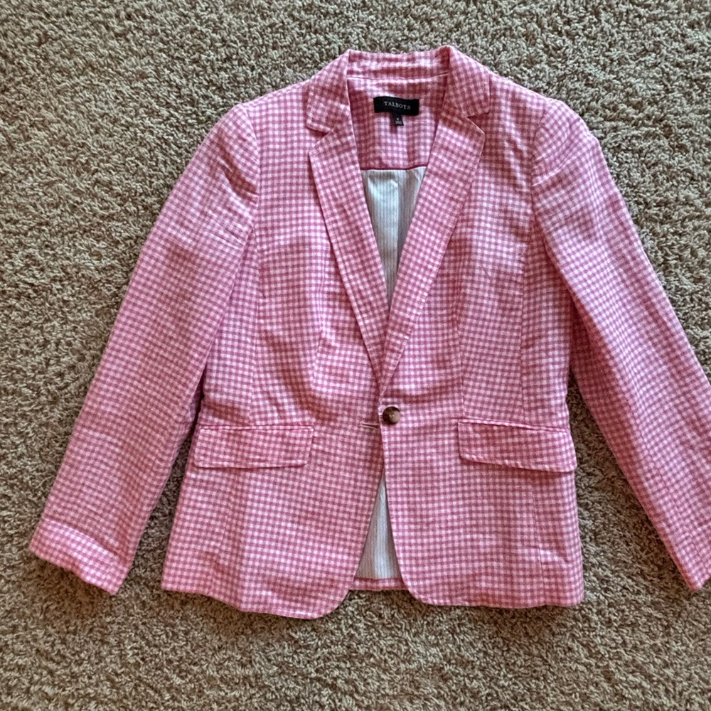 Talbots Pink Gingham Blazer